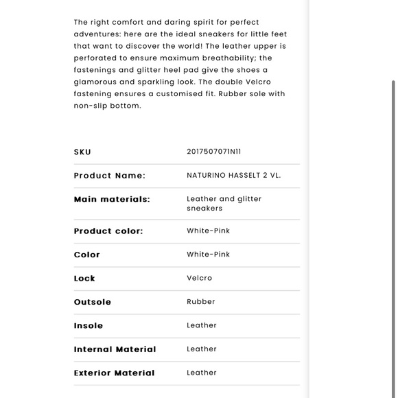 NWT Naturino HASSELT 2 VL. Leather and Glitter Girls Sneakers - Picture 6 of 16